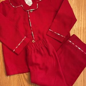 Mud Pie Red Christmas Pajamas Plaid Details EUC 12-18 months